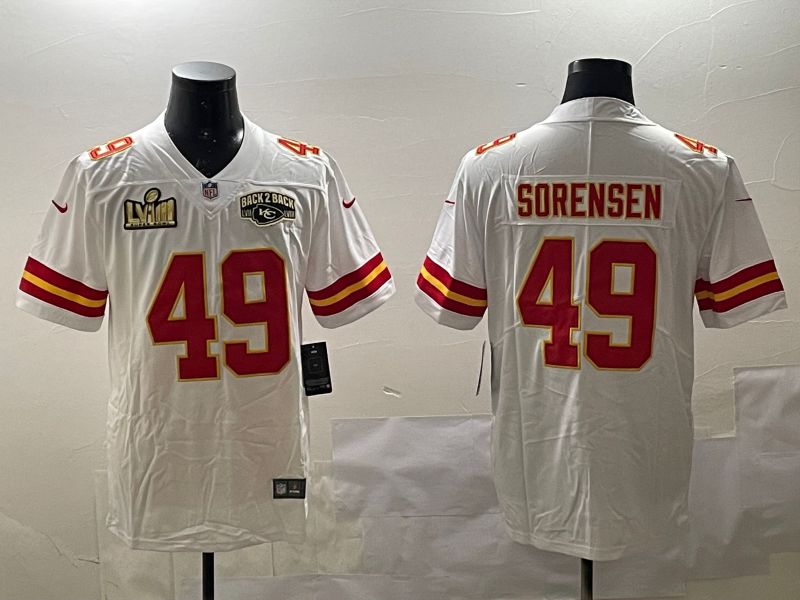 Men Kansas City Chiefs 49 Sorensen White Second generations 2025 Nike Limited NFL Jersey style 2